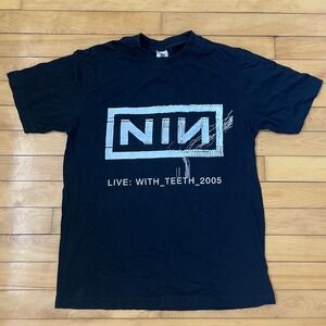 VTG Nine Inch Nails Live With Teeth 2005 Tour Shirt Black Men Medium NIN Concert